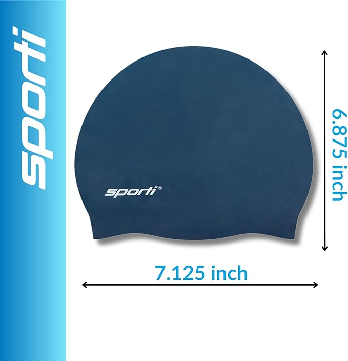 Sporti Silicone Swim Cap for Kids, Unisex Youth Swimming Cap, Protection Bathing Caps for Your Children, Aged 2-10