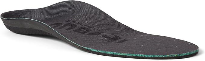 Icebug Comfort Insoles with Dynamic Arch Support, Charcoal High Arch, M 9/W 10.5-11