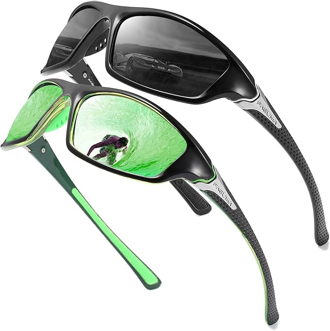 FAGUMA Sports Polarized Sunglasses For Men Cycling Driving Fishing UV400 Protection