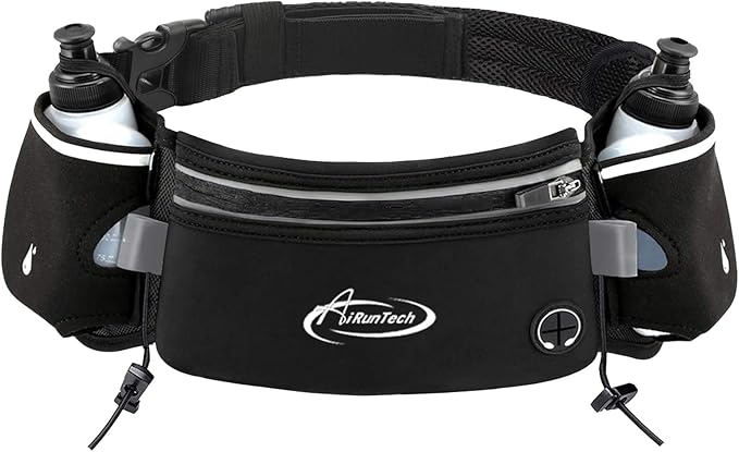 AiRunTech Hydration Running Belt with Water Bottle, Running Fanny Pack for Phone and Wallet Holder, Running Bag Runners Essentials Accessories Marathon Triathlon Walking Jogging Gear Gift