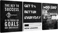 Yetaryy Motivational Poster Inspirational Wall Art 3 Pieces Canvas Painting Lion Artwork for Living Room Office Modern Home Decor Prints Pictures Wall Decor Framed Ready to Hang [60''Wx 28''H]