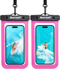 Hiearcool Waterproof Phone Pouch,Waterproof Phone Case for iPhone 17 16 15 14 13 Pro Max Plus up to 8.3",IPX8 Cellphone Dry Bag for Beach Cruise Travel-Bright Red-2Pack