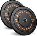 Olympic Rubber Bumper Weight Set - 2 Inch Barbell Plates for Home Gym Strength Training
