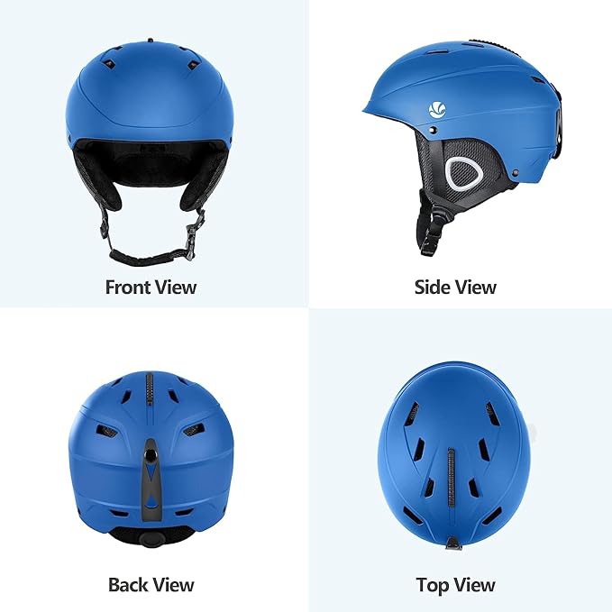 VANRORA Ski Helmet, Snowboard Helmet for Men & Women, Climate Control Venting, Dial Fit, Goggles Compatible, Removable Fleece Liner and Ear Pads, Safety-Certified