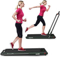GYMAX Walking Pad, 2 in 1 Free Installation Under Desk Treadmill with Smart App, Remote Control & LED Display, 2.25HP Foldable Portable Compact Running Machine for Small Spaces Home Office