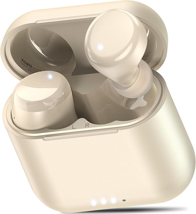 TOZO T6 Wireless Earbuds, Bluetooth 5.3 Ear Buds, Stereo Sound in Ear Headphones, 50 Hours Playtime, Wireless Charging Case, APP Customizable EQs, IPX8 Waterproof Earphones