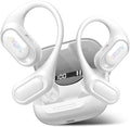 Open Ear Headphones, Bluetooth 5.4 Headphones Sports, Premium Sound with HD Mic Wireless Earbuds, 48H Playtime LED Power Display Ear Buds, IPX7 Lightweight Comfort Earphones for Running, White
