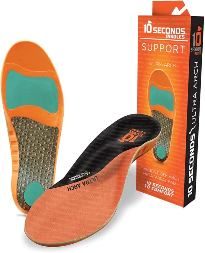 3810 Ultra Arch Support – Foam Cushion Insoles for Men & Women w/Metatarsal Pad, Plantar Fasciitis Relief, Morton's Neuroma Metatarsalgia Orthotics, Heavy Impact Shoe Insert (M 10, W 12)