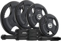 SPART Weight Plate 2-Inch Rubber Coated Olympic Grip Plate for Barbell,Solid Cast Iron Weight Plates in Pairs or Single for Strength Training,Weightlifting,Crossfit,Home Gym(5LB/10LB/25LB/35LB/45LB)