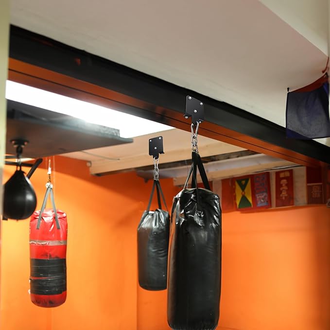 WUWEOT Heavy Bag Hanger, Sturdy Punching Boxing Bag Holder, 360° Rotation Wood Beam Hook Bracket Ceiling Mount for Boxing Muay Thai Training,Aerial Yoga Swing & Hammock