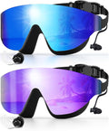 Swim Goggles, Frameless Wide View Swimming Goggles, Anti-Fog Anti-UV No Leaking Pool Goggles for Men Women Adult