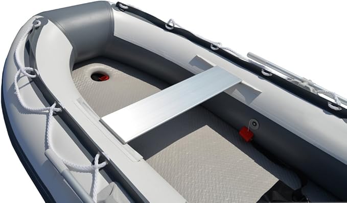 BRIS 8.2 Ft Inflatable Boat Inflatable Pontoon Dinghy Raft Tender Boat with Air-Deck Floor