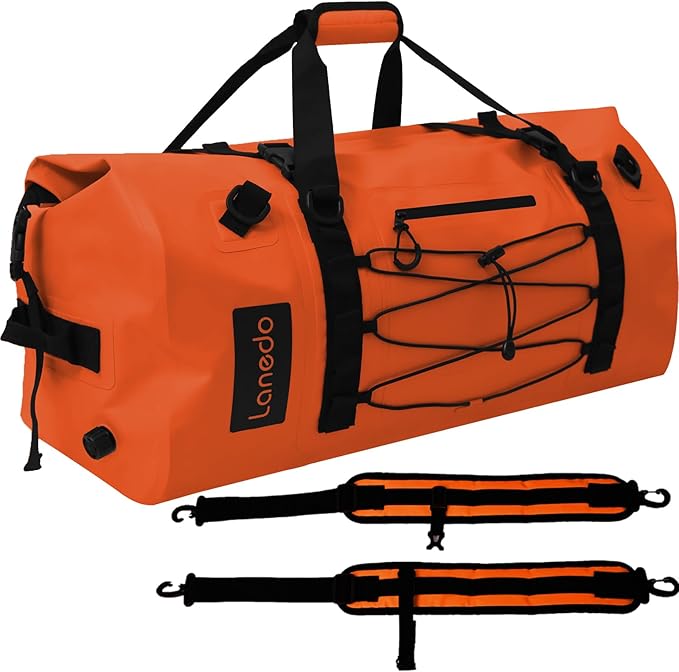 80L Dry Bag Large Waterproof Bag Roll-Top Heavy Duty Fishing Duffel Bag with Durable Straps & Handles for Kayaking Paddle boarding Boating Rafting Fishing