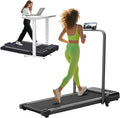 Walking Pad with Incline and Handle Bar, 3.0HP Portable Electric Compact Walking Pads Treadmills with Handles for Home Small Spaces, Small Treadmill with Incline, 320 lbs Capacity, 0.6-6.2MPH