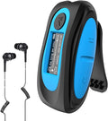 AGPTEK IPX8 Waterproof Mp3 Player with Screen, Multi-Functional Clip Music Player with Waterproof Headphones for Surfing Swimming Water Sports