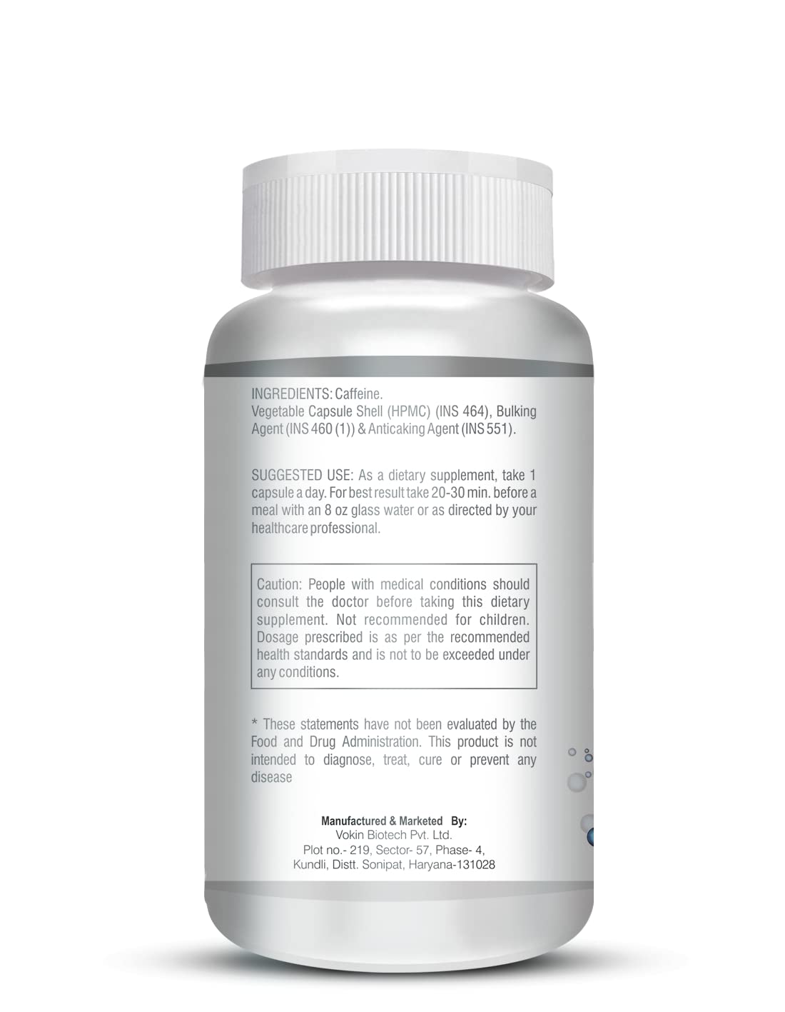 Vokin Biotech Caffeine Supports Sports Performance Enhances Alertness