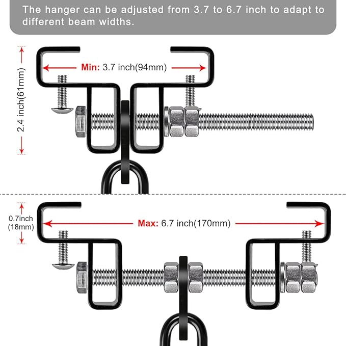 BeneLabel Punching Bag Hanger, Heavy Bag Mount, Boxing Bag Kit, Holder, Wall Mount, Accessories for Beam, 400KG Capacity