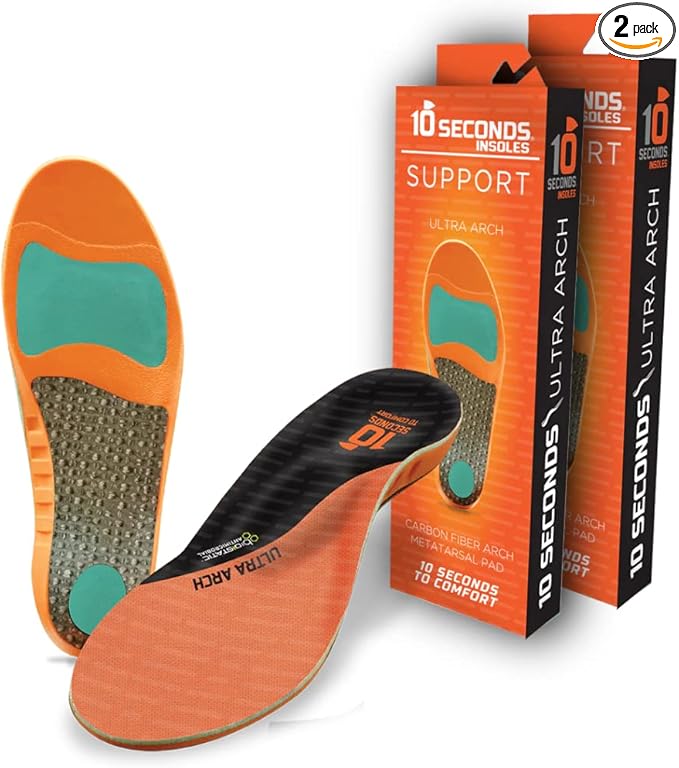 3810 Ultra Arch Support – Foam Cushion Insoles for Men & Women w/Metatarsal Pad, Plantar Fasciitis Relief, Morton's Neuroma Metatarsalgia Orthotics, Heavy Impact Shoe Insert (M 11, W 13) 2-Pack