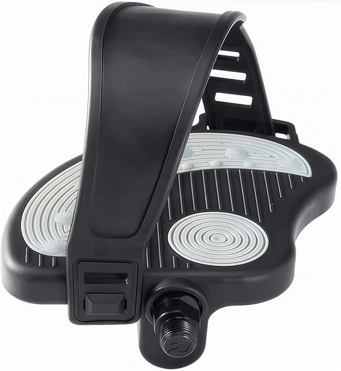 YBEKI Pro-Grade Exercise Bike Pedals with Adjustable Straps - 9/16" & 1/2" Spindle for Indoor Peloton/Schwinn/Spin Bikes | Heavy-Duty PP Plastic & PVC Straps + 500lb Capacity