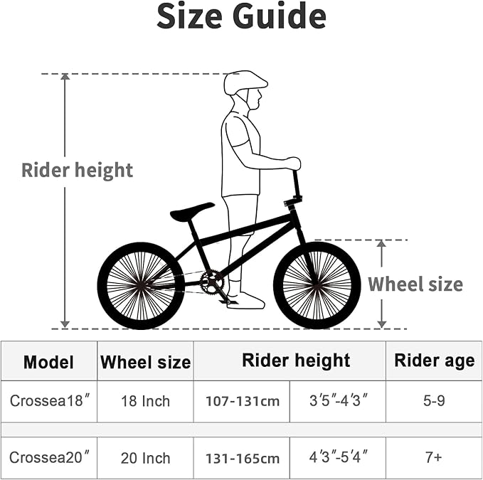 Freestyle BMX Bike, 18 20 Inch Kids Bicycle for 5-13 Years Old Kids and Beginner Level Rider, Multiple Colors