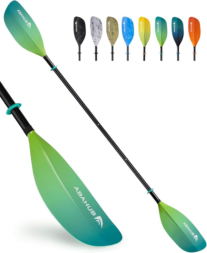 Abahub Adjustable Kayak Paddle 210-230 cm/ 230-250 cm Floating Kayaking Oars Boating Oars Canoeing Oars Black