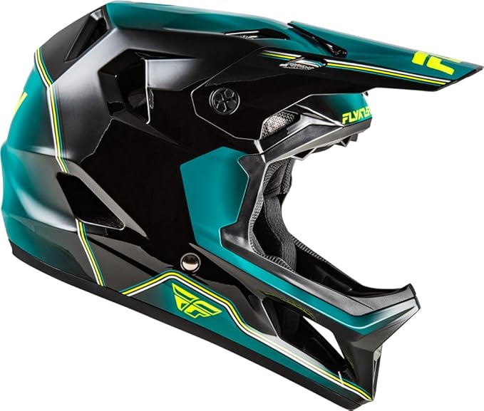 Fly Racing Rayce Full-Face Mountain Bike/BMX Helmet – ASTM F1952 DH Certified, CPSC 1203, CE EN1078, Poly-Alloy Shell, TFV Ventilation, Removable Liner