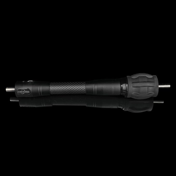 AMEYXGS Archery Bow Stabilizer for Compound Bow, 3K Carbon Fiber 6", 8", 10", 12" 15" Rods, Damping System, Weights Kit, Single Side V-Bar Mount,Quick Disconnect