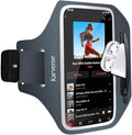 Arm Band for Phone for Running, Phone Holder for Running for iPhone & Samsung Galaxy, Cell Phone Armband Holder for Walking, Gym, Workout, w/Adjustable Strap & Zipper Pocket (Grey-S)