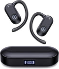 CXK Open Ear Headphones, Bluetooth 5.4 True Wireless Earbuds Bone Conduction Headphones with 60Hrs Stereo Sound, 0.27oz Lightweight Design Open Earbuds with Mic, IPX6 Waterproof Fit Running, Black