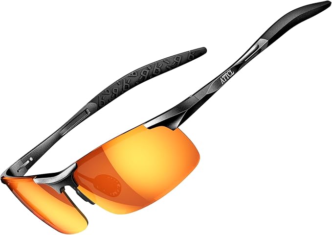 ATTCL Men's Sports Polarized Sunglasses Men for Driving running Fishing Golf - UV Protection Sun glasses Metal Frame