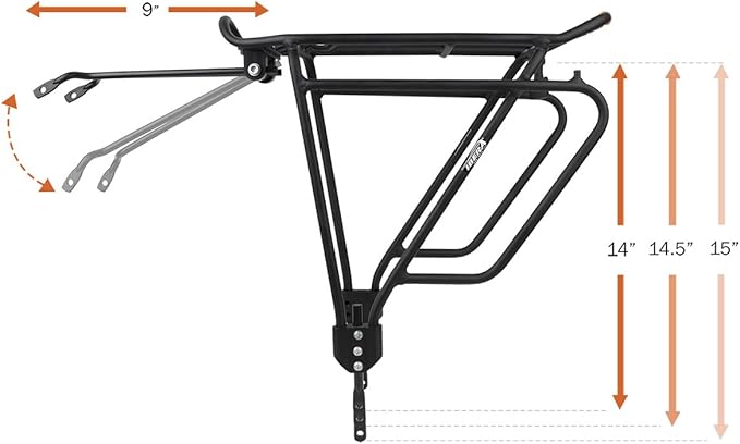Ibera PakRak Touring Bicycle Seatpost/Disc/Non/Disc Rack and Quick Release Bag