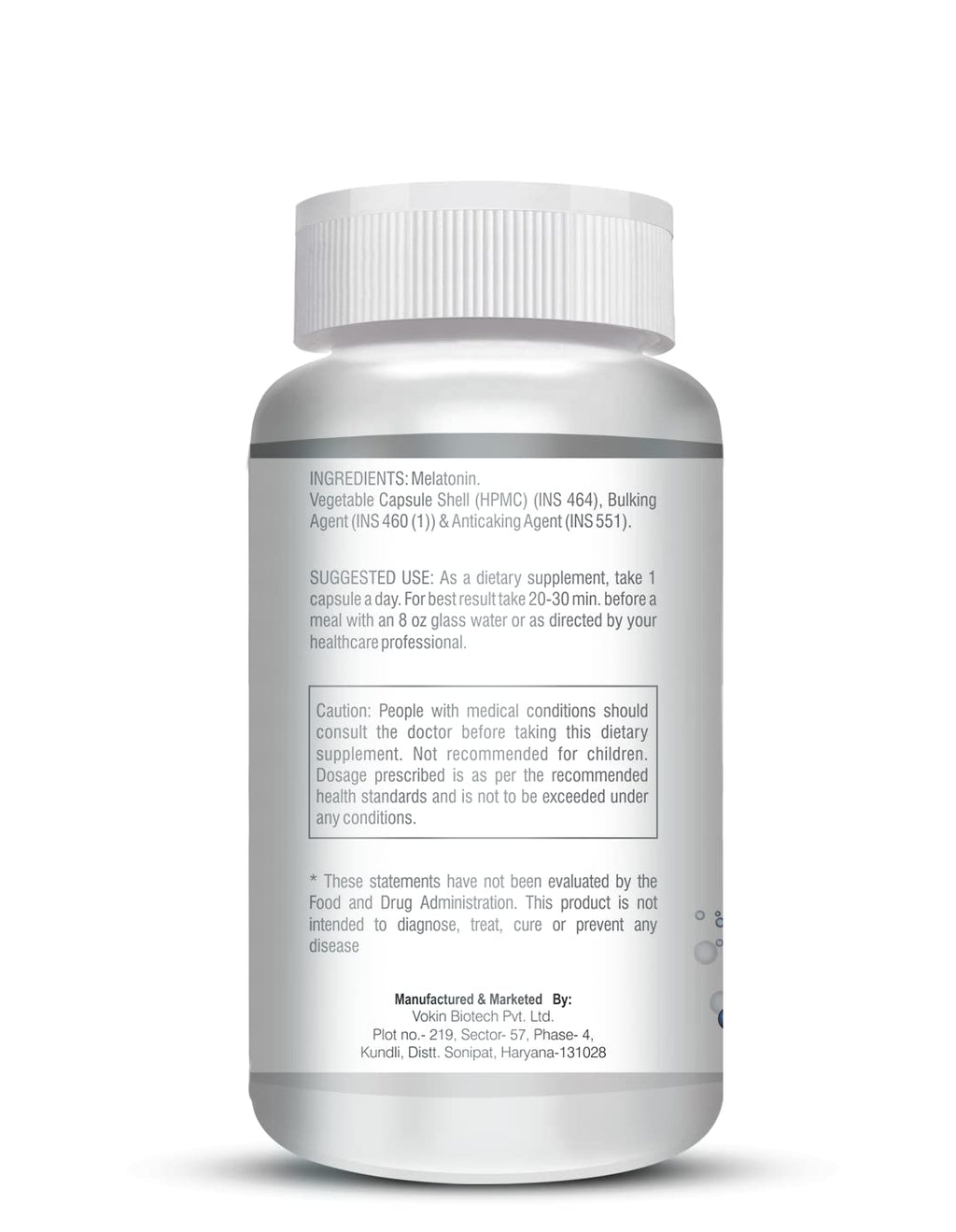 Vokin Biotech Melatonin 3mg Healthy Sleep Cycle | Helps Stress & Anxiety Relief | Improve Concentration