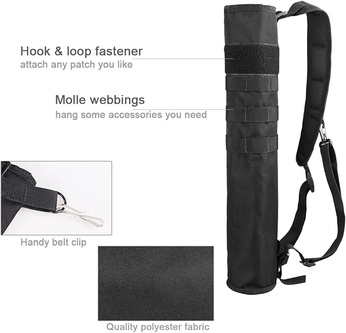 KRATARC Archery Lightweight Back Arrow Quiver Dual Use Foldable Compact Hip Arrows Bag with Molle System Hanged for Target Shooting