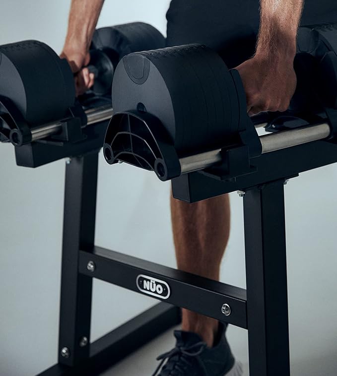 NÜOBELL® Adjustable Dumbbell Set, 5-50 LB or 5-80 LB, Easy Twist 2024-25 Model, All-In-One Weights Set (Pair) for Home, Original Manufacturer