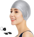 Swimming Cap, Silicone Swim Cap for Women Men, Durable Non-Slip Waterproof Swim Cap Protect Ears, Long Hair for Adults, Older Kids