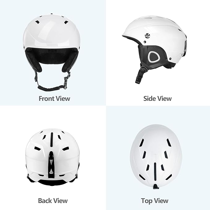 VANRORA Ski Helmet, Snowboard Helmet for Men & Women, Climate Control Venting, Dial Fit, Goggles Compatible, Removable Fleece Liner and Ear Pads, Safety-Certified