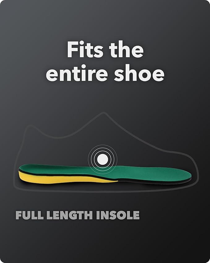 Spenco Polysorb Cross Trainer Athletic Cushioning Arch Support Shoe Insoles, Green, Women's 11-12.5/Men's 10-11.5