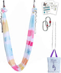 F.Life Aerial Yoga Hammock kit- Yoga Swing Multicolor 5 yards-Flying Yoga Include Daisy Chain,Carabiner and Pose Guide
