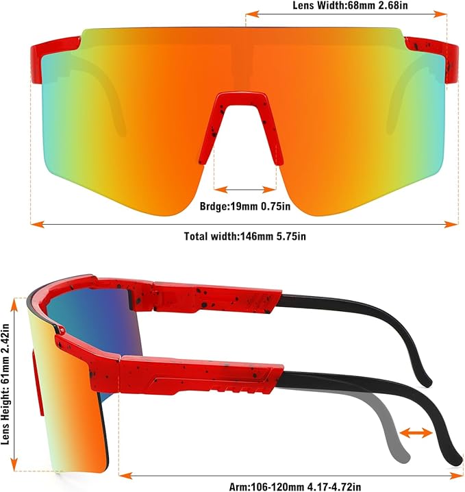 MALIDAK Sports Sunglasses for Mens Women Youth Baseball Sunglasses UV400 Protection Men Cycling Glasses