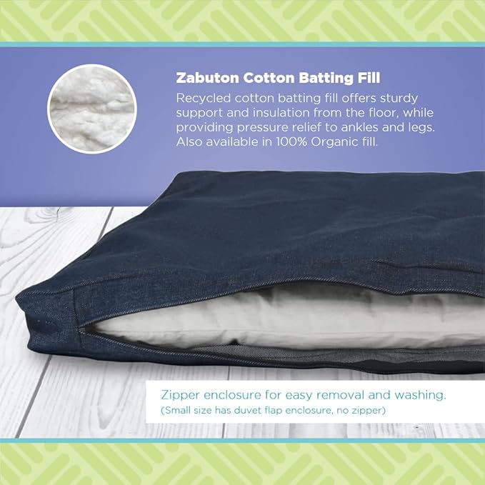 Bean Products Meditation Cushion - Zabuton Meditation Pillows for Sitting on Floor, Yoga Cushion, Cotton Yoga Pillow, Zen Kneeling Prayer Pad- Made in USA - Premium 32x26x3, Natural