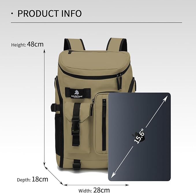 Kalesi Gym Duffle Tennis Bag Backpack 4-Way Waterproof with Shoes Compartment for travel Sport Hiking laptop (Wood color)