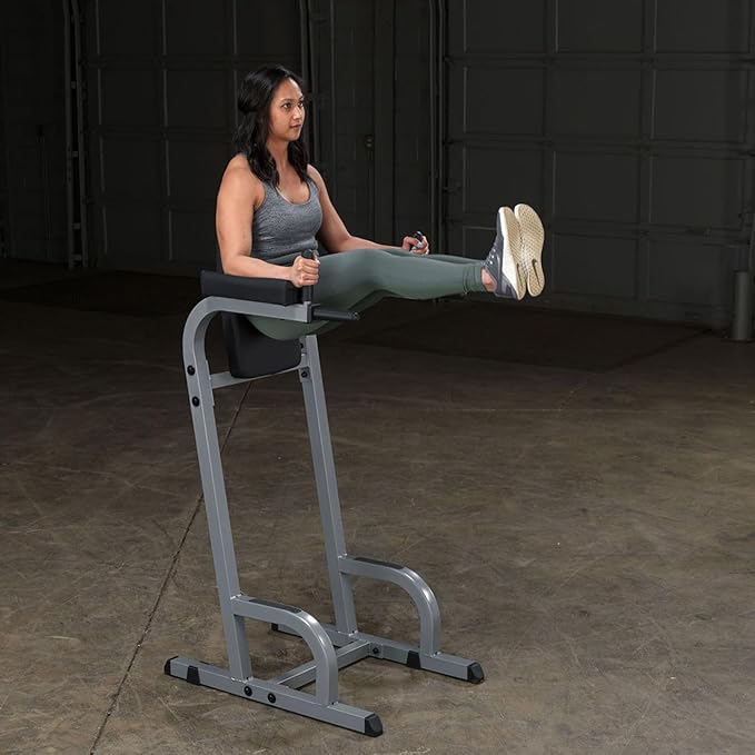 Body-Solid (GVKR60) Vertical Knee Raise with Dip Station for Abdominal and Core Training, Home and Commercial Gym