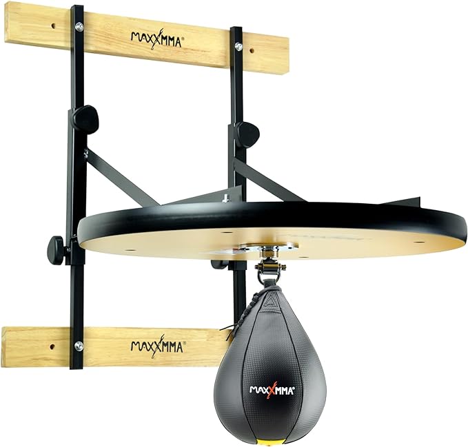 MaxxMMA Speed Bag Platform Kit - Heavy Duty Boxing Training Equipment with Punching Ball, Adjustable Height for Home Fitness, Suitable for Boxing and Fitness Enthusiasts