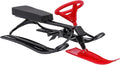 Snow Racer Sled with Steering Wheel and Brakes, Durable Steel Frame, Downhill Steerable Sled for 220 LBS Kids, Teenagers, Adults