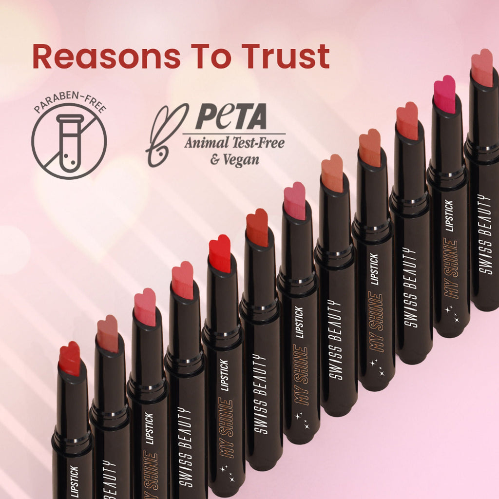 Swiss Beauty My Shine High Pigmented & Long-Lasting Lipstick Enriched with Vitamin E - 03 Pink Victoria
