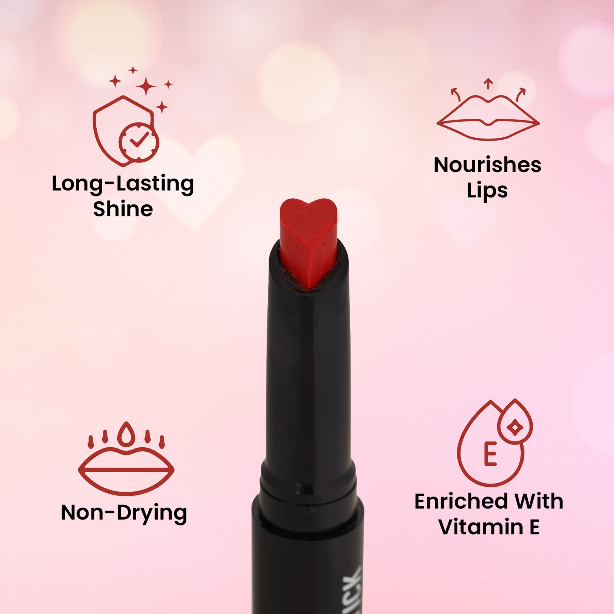 Swiss Beauty My Shine High Pigmented & Long-Lasting Lipstick Enriched with Vitamin E - 05 Candyman Pink
