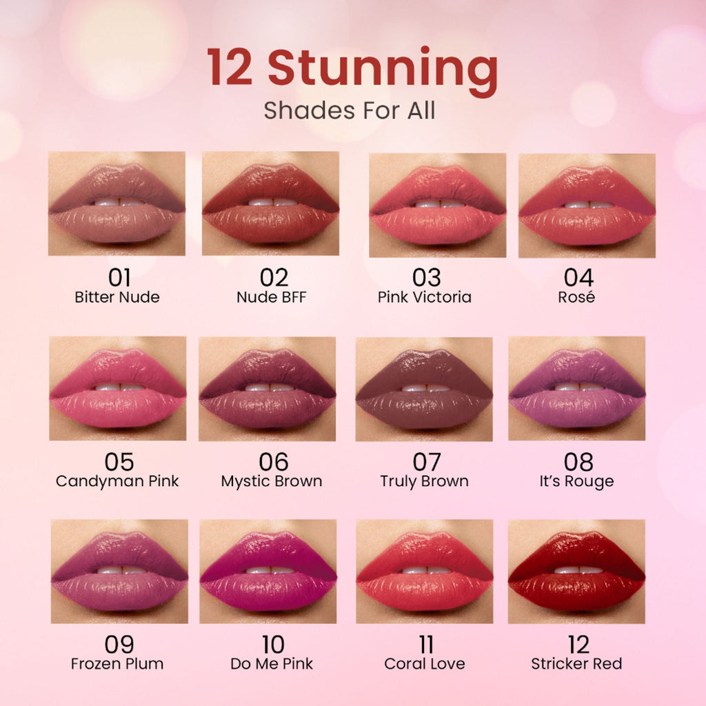 Swiss Beauty My Shine High Pigmented & Long-Lasting Lipstick Enriched with Vitamin E - 10 Do Me Pink