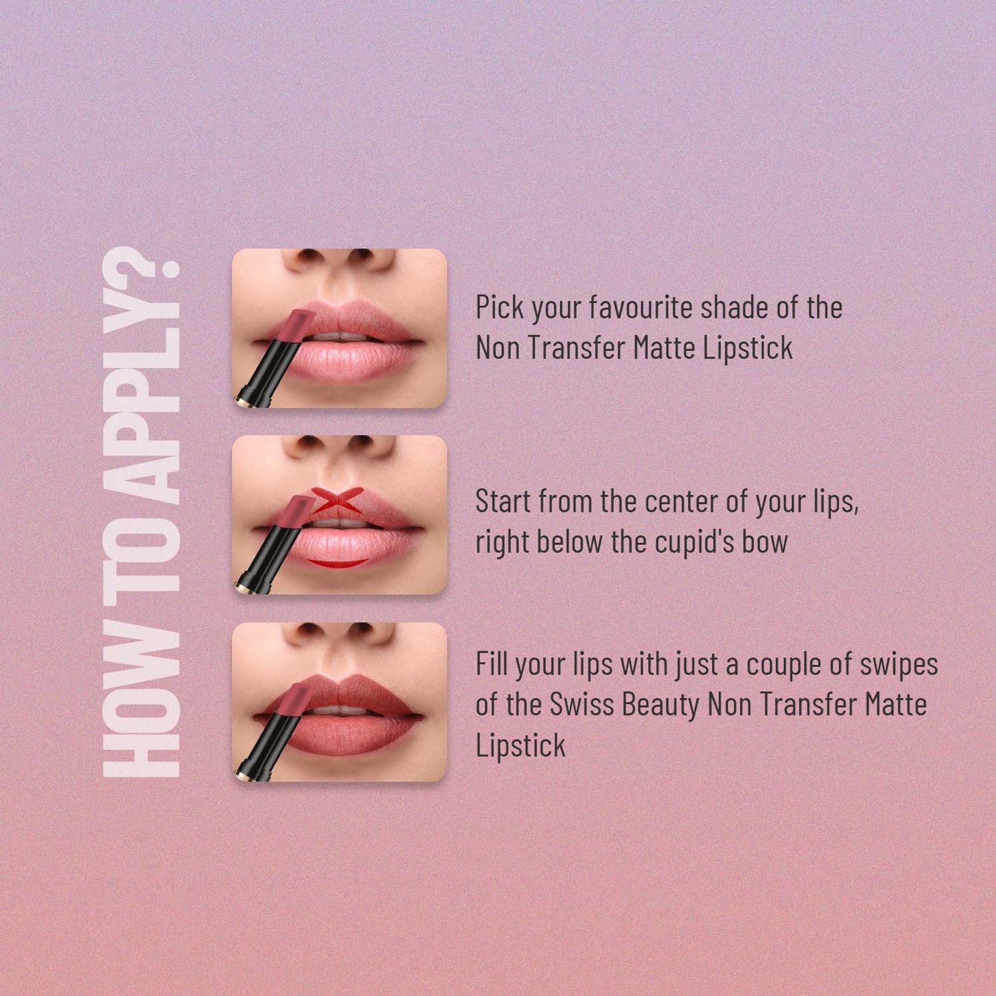 Swiss Beauty Non Transfer Waterproof Lipstick - 421 Lust On