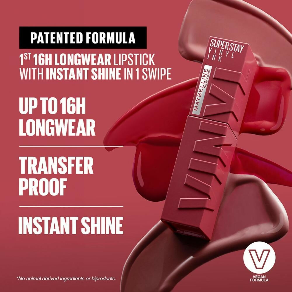 Maybelline New York Super Stay Vinyl Ink Liquid Lipstick, Instant Shine Lasts Up To 16H - Irresistible