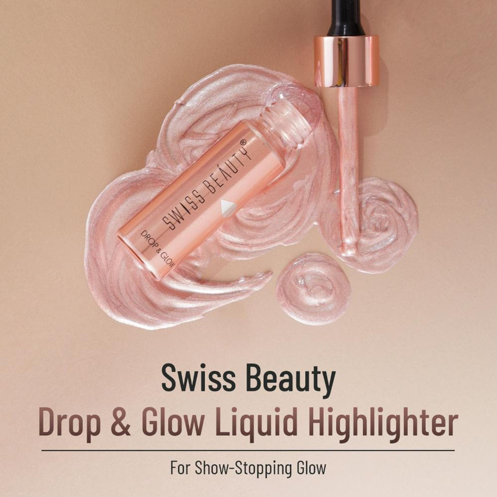 Swiss Beauty Drop and Glow Liquid Highlighter , Shimmer Shine , Dewy Finish - 03 Metal